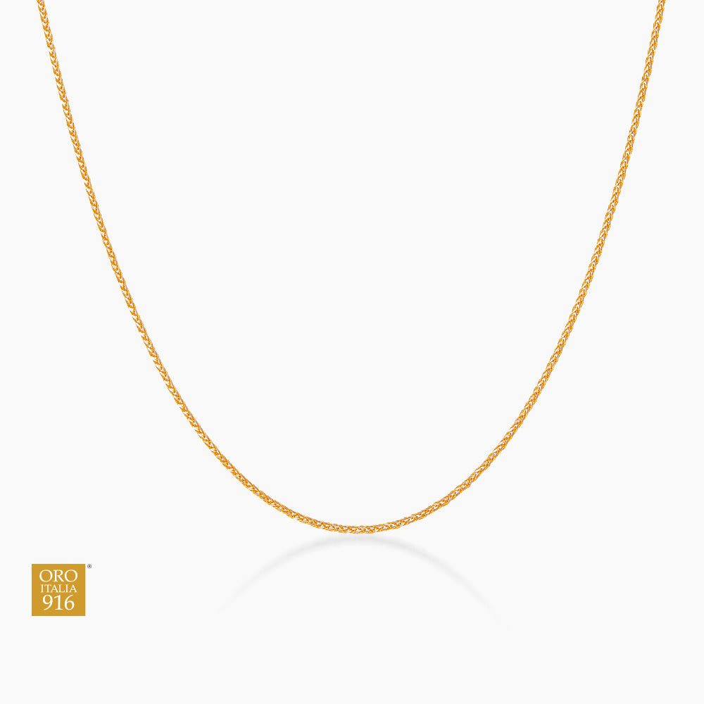 Oro Italia 916 Yellow and White Gold Necklace GC20841225(25YW)-BI (22K Gold)
