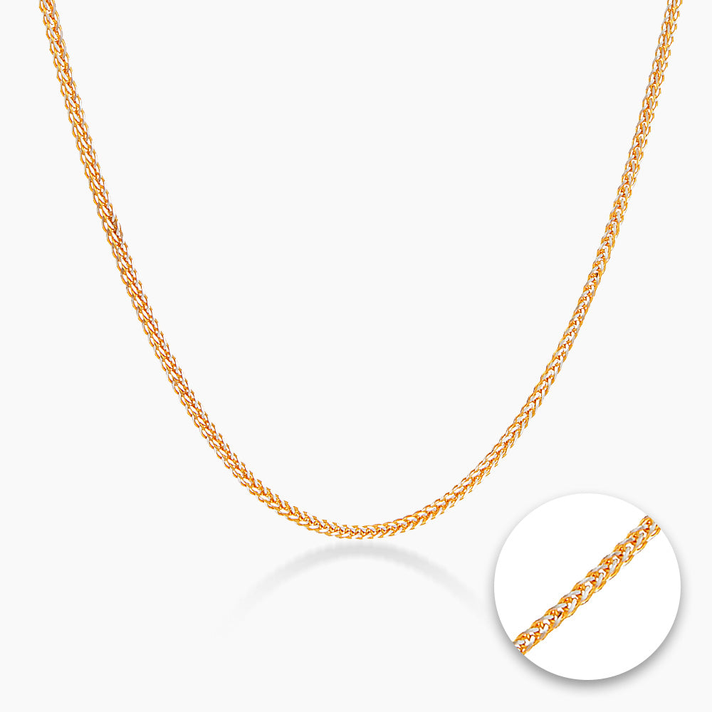 Oro Italia 916 Yellow and White Gold Necklace GC20841225(25YW)-BI (22K Gold)