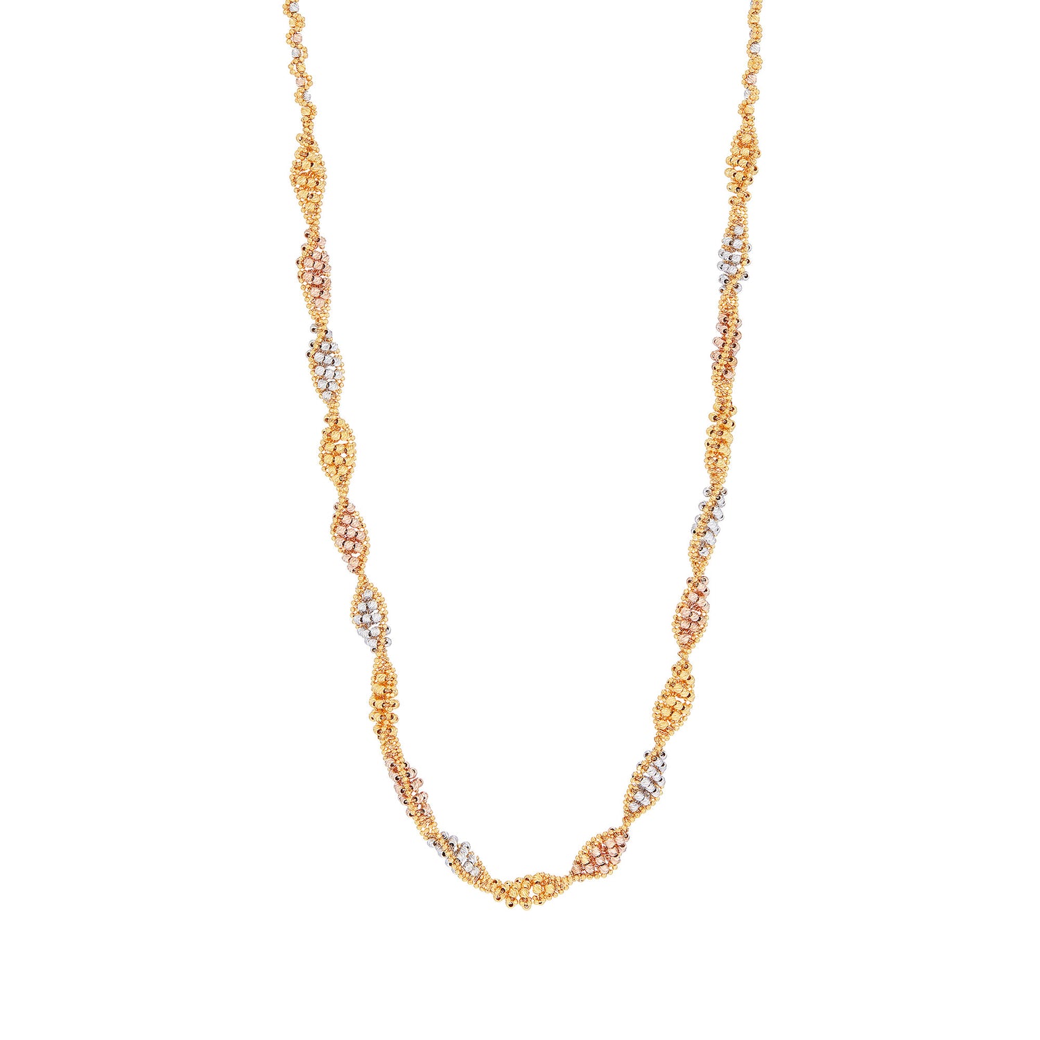Oro Italia 916 Yellow, White and Rose Gold Necklace GC29160123-TI (22K Gold)