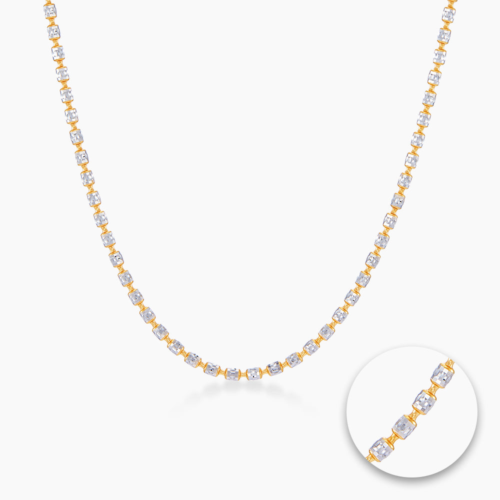 Oro Italia 916 Yellow and White Gold Necklace GC30030923(YW)-BI (22K Gold)