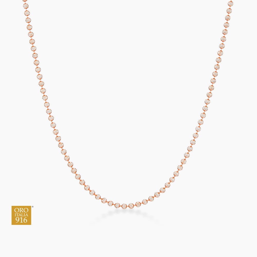 BEADS PLANET | Oro Italia 916 Rose and White Gold Necklace GC30770524(250RW)-BI (22K Gold)