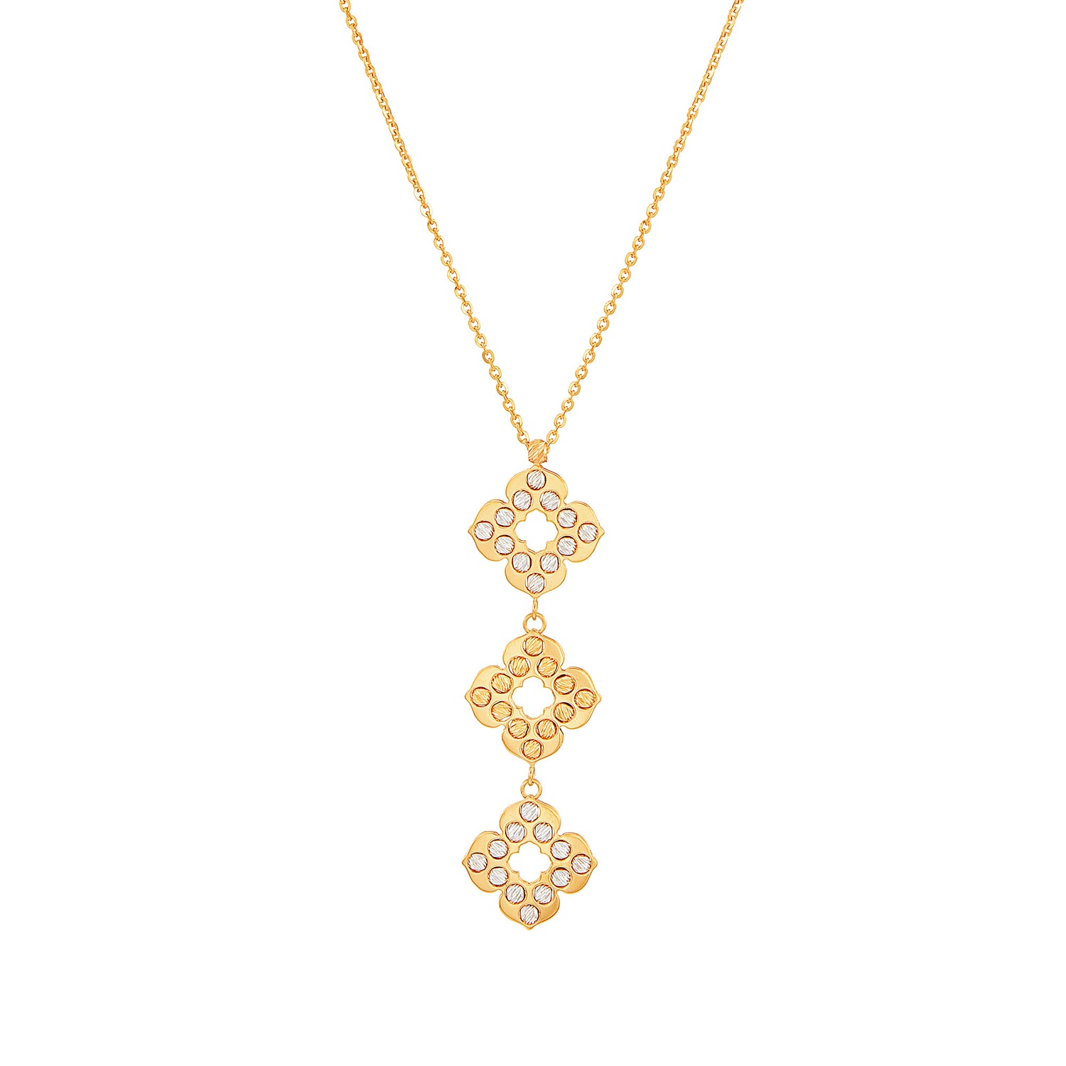 Oro Italia 916 Yellow and White Gold Necklace GC32201024(YW)-BI (22K Gold)