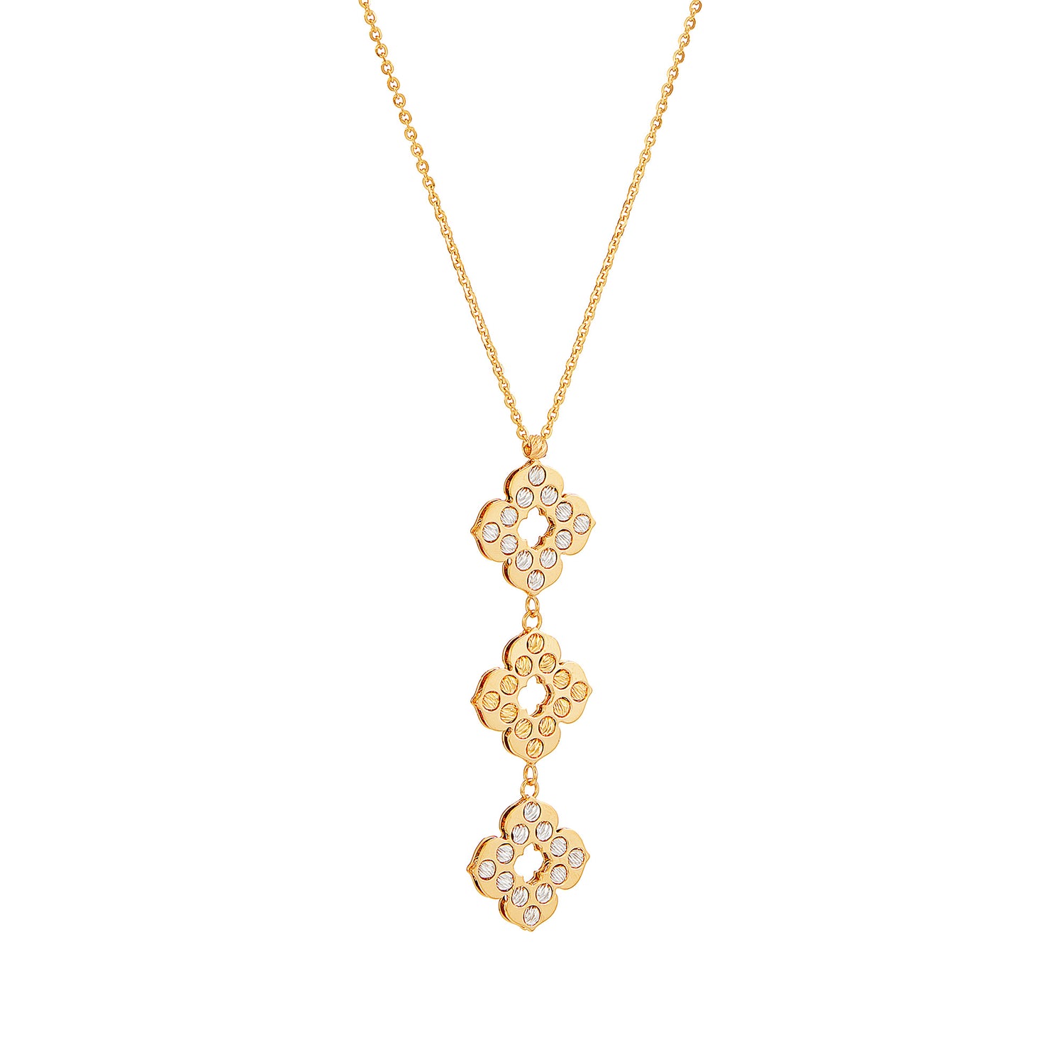 Oro Italia 916 Yellow and White Gold Necklace GC32201024(YW)-BI (22K Gold)