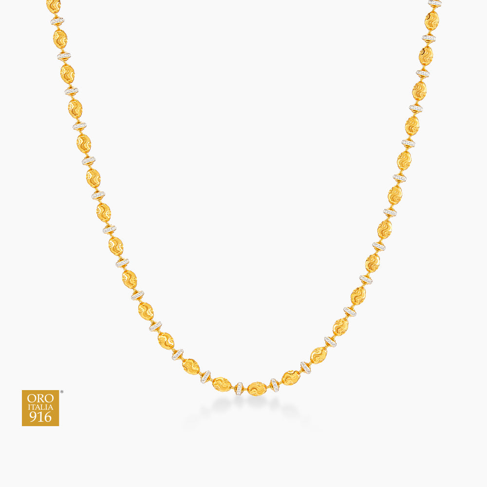 Oro Italia 916 Yellow and Gold Necklace GC32960625(YW)-BI (22K Gold)