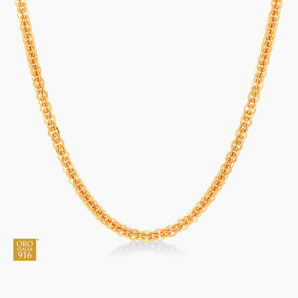 Oro Italia 916 Yellow Gold Necklace GC33040925(500Y) (22K Gold)