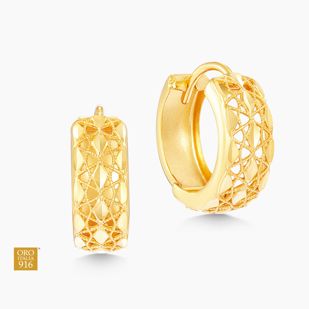 Oro Italia 916 Yellow Gold Earrings GE72650222 (22K Gold)