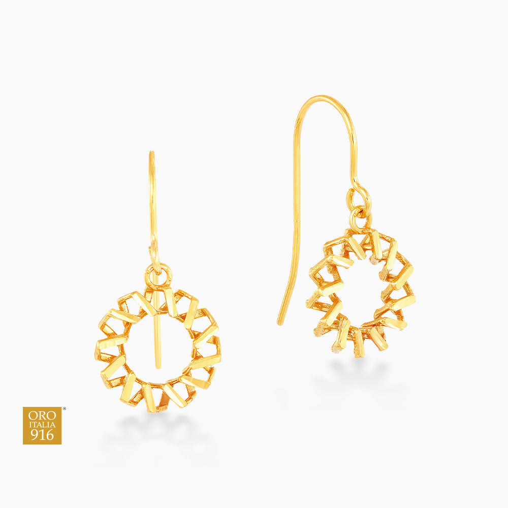 Oro Italia 916/22K Yellow Gold Earrings GE72660222 (22K Gold)