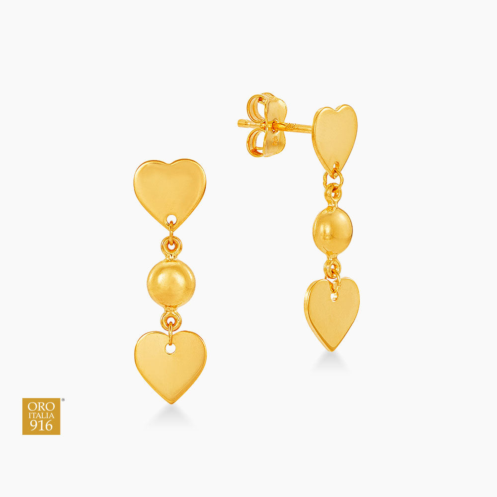 Oro Italia 916 Yellow Gold Earrings GE75820824 (22K Gold)