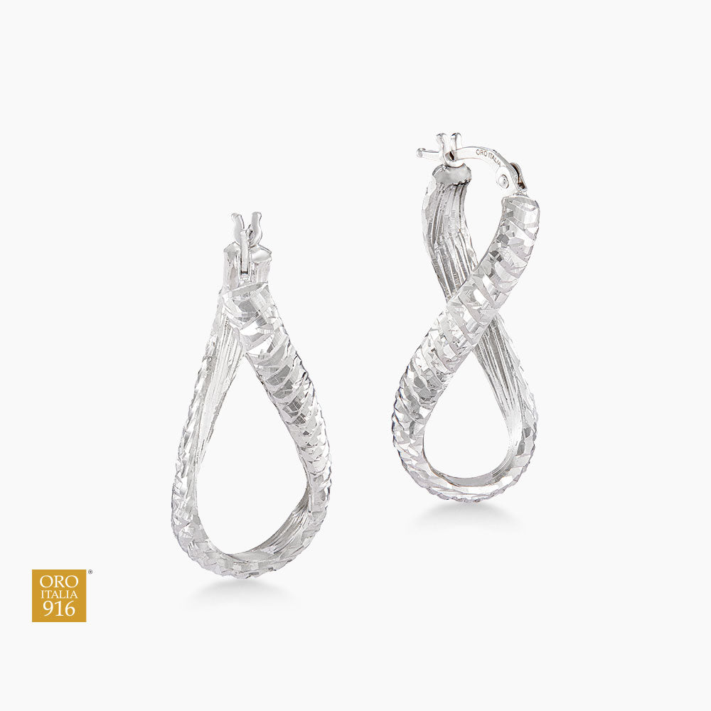 Oro Italia 916 White Gold Earrings GE77241025(WG) (22K Gold)