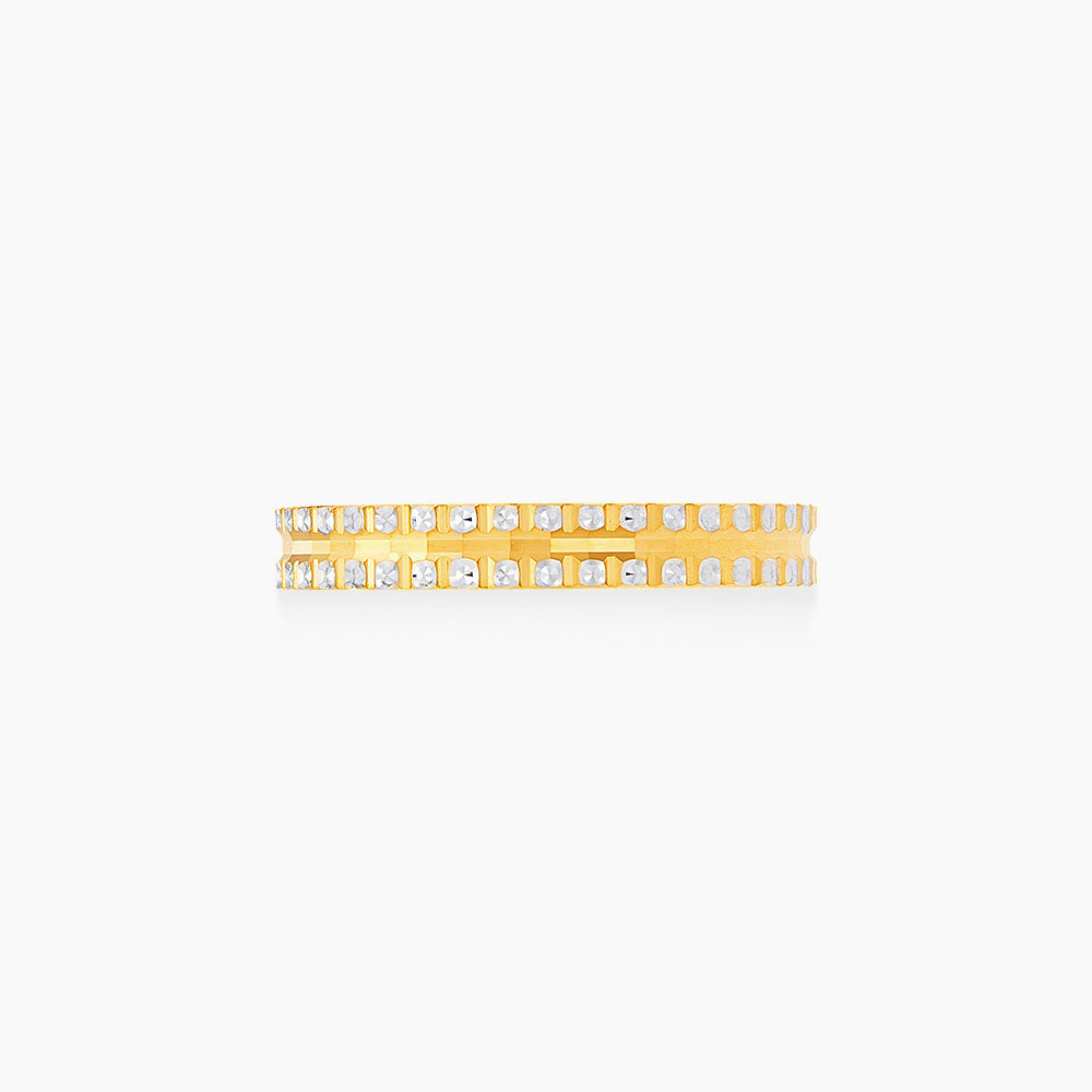 Oro Italia 916 Yellow and White Gold Ring GR55480724(YW)-BI (22K Gold)