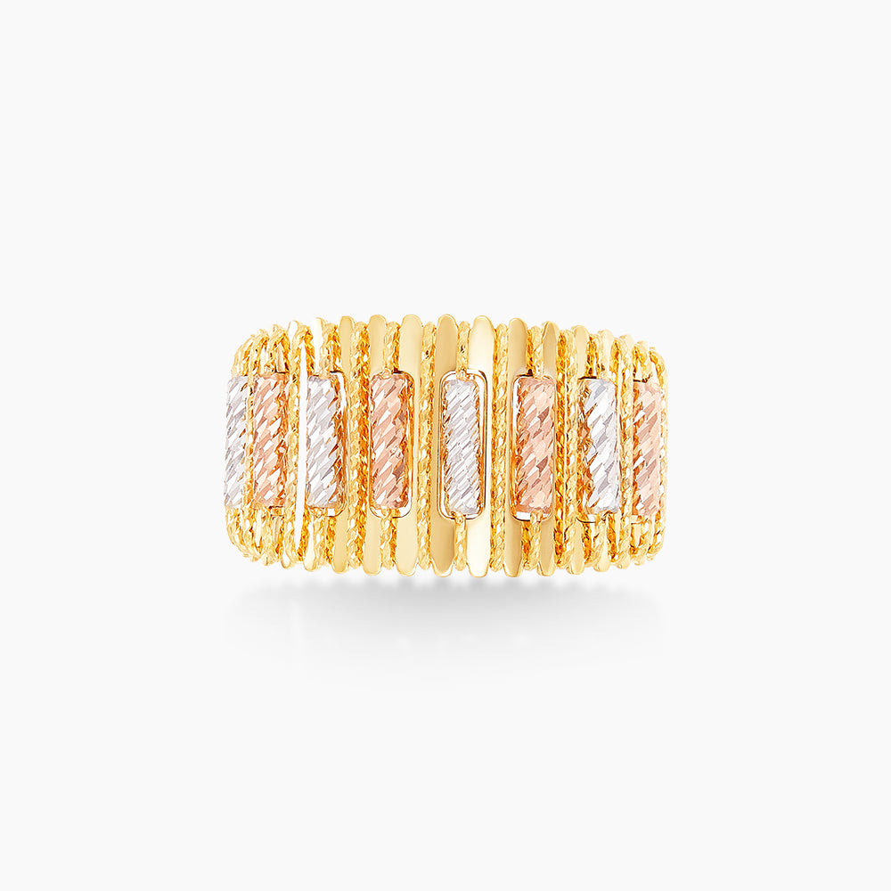 SICILIA | Oro Italia 916 White, Yellow and Rose Gold Ring GR4270-TI (22K Gold)