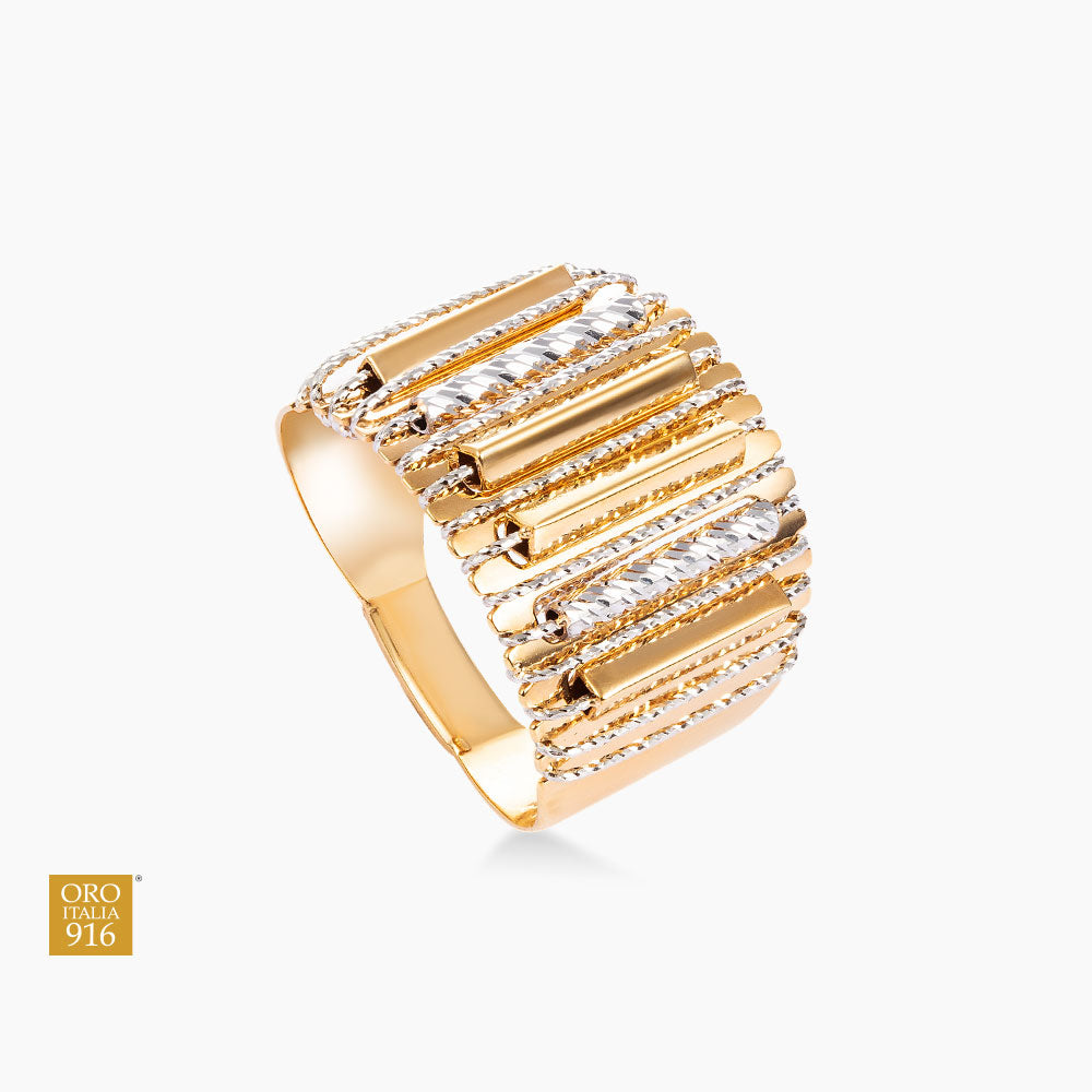 SICILIA | Oro Italia 916 Yellow and White Gold Ring GR4344-BI (22K Gold)