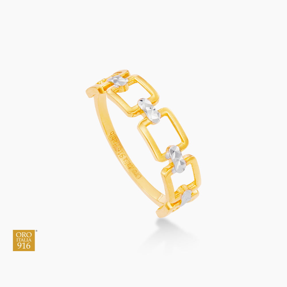 Oro Italia 916 White and Yellow Gold Ring GR44790121-BI (22K Gold)