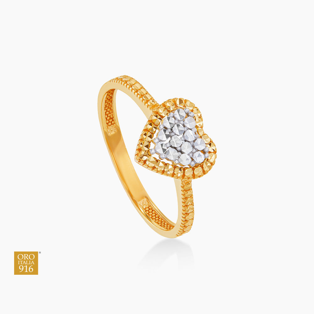 Oro Italia 916 Yellow and White Gold Ring GR45420321-BI (22K Gold)