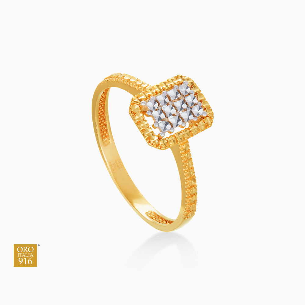 Oro Italia 916 White and Yellow Gold Ring GR45450321-BI (22K Gold)