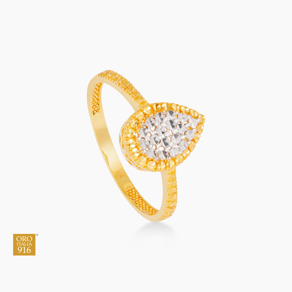 Oro Italia 916 Yellow and White Gold Ring GR45470424(YW)-BI