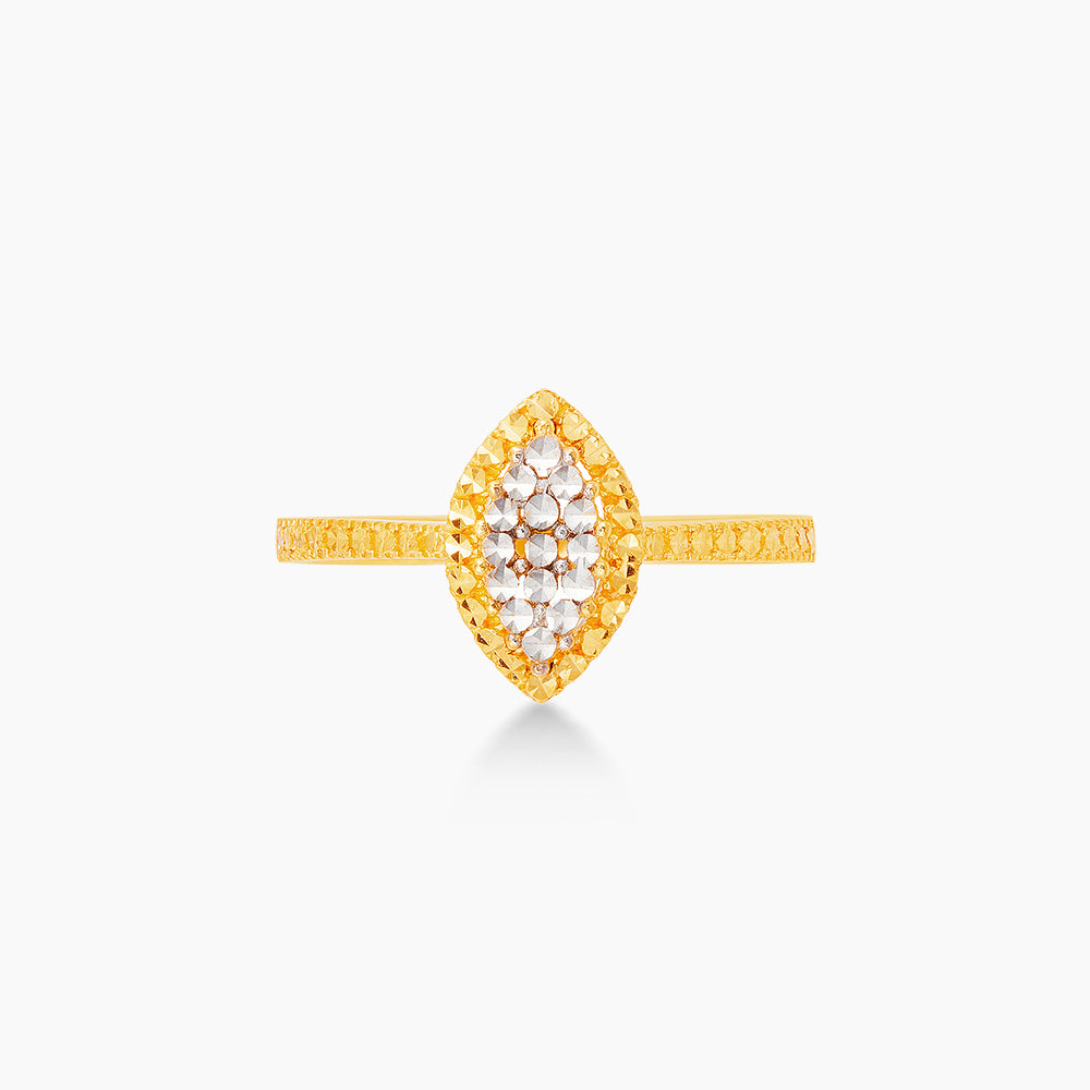 Oro Italia 916 Yellow and White Gold Ring GR45480424(YW)-BI
