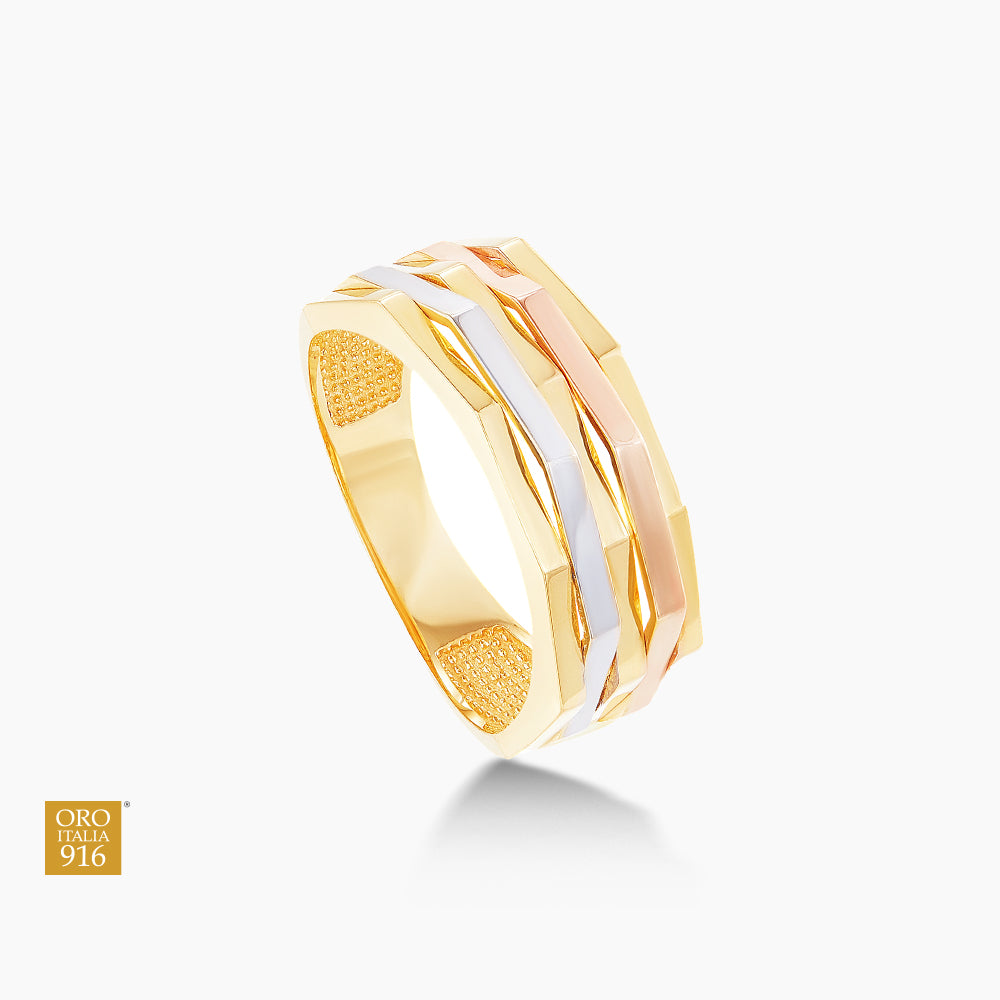 Oro Italia 916 Yellow, Rose and White Gold Ring GR45540321-TI (22K Gold)