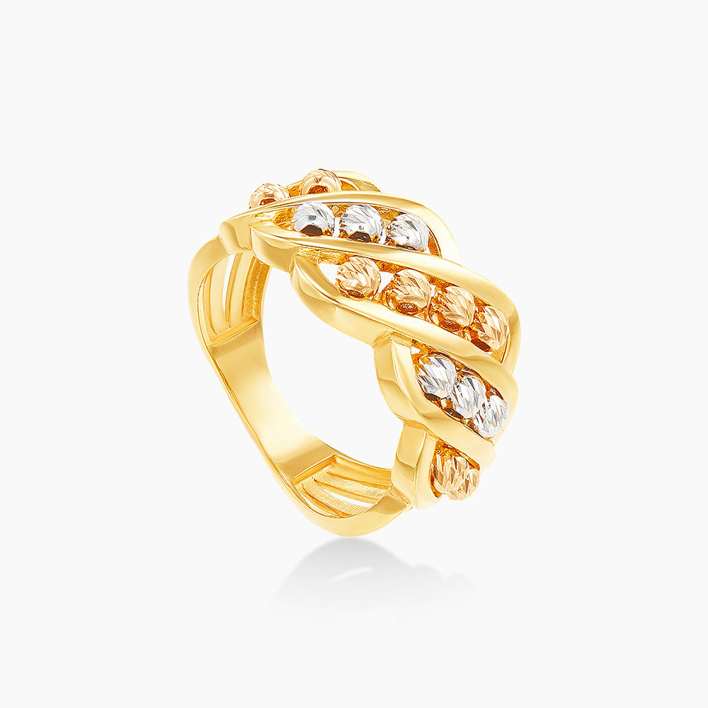 Oro Italia 916 White, Yellow and Rose Gold Ring GR45570321-TI (22K Gold)