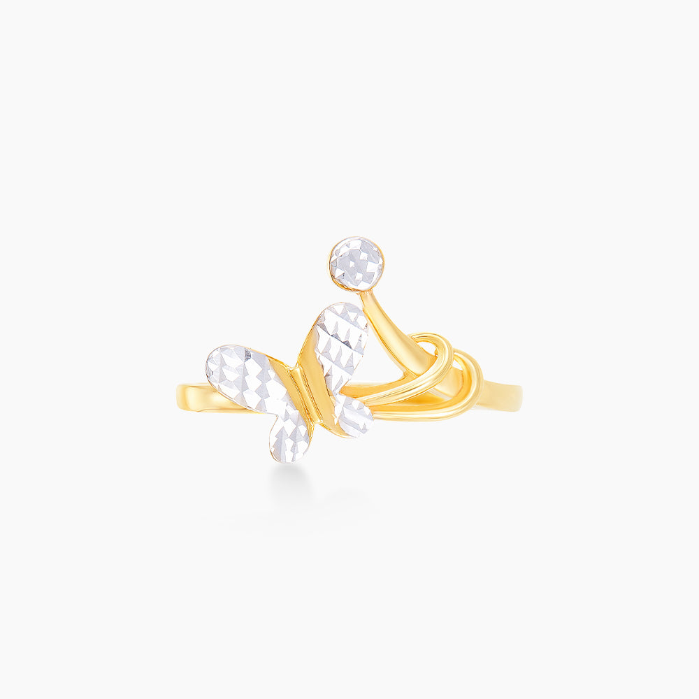 Oro Italia 916 Yellow and White Gold Ring (Butterfly) GR46800821(YW)-BI (22K Gold)
