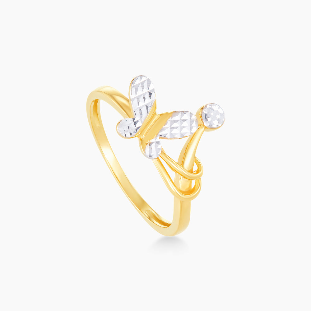 Oro Italia 916 Yellow and White Gold Ring (Butterfly) GR46800821(YW)-BI (22K Gold)
