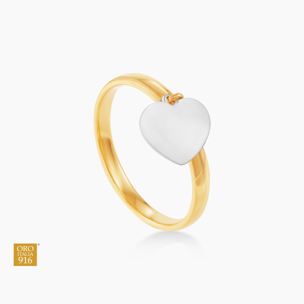 AMORE | Oro Italia 916 Yellow and White Gold Ring GR47090921(YW)-BI (22K Gold)