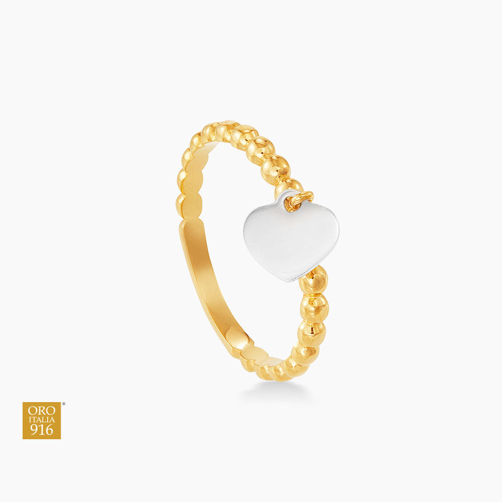AMORE | Oro Italia 916 Yellow and White Gold Ring GR47100921(YW)-BI (22K Gold)