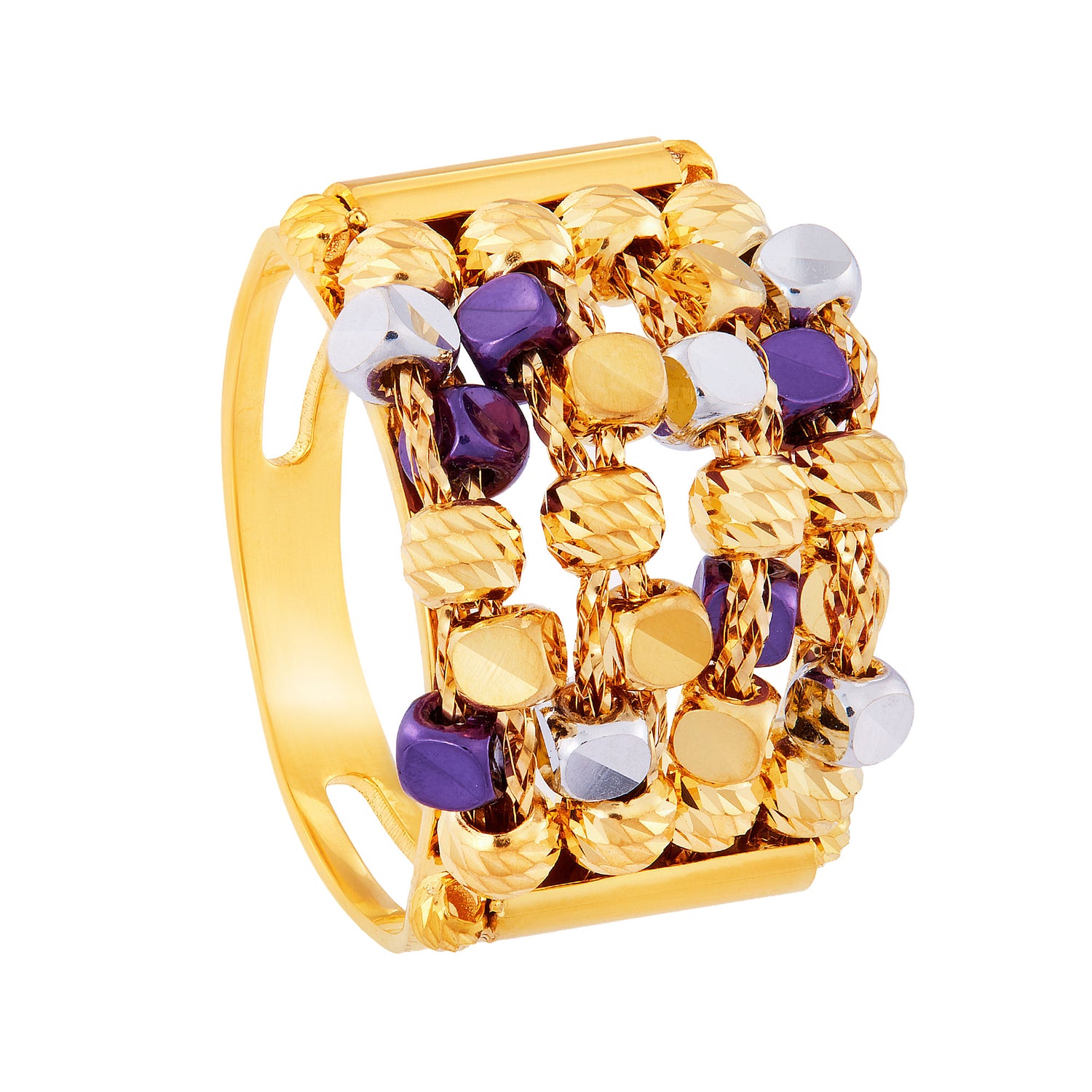 CLARA | Oro Italia 916 Yellow and White Gold Ring GR48320822(PPL)-TI (22K Gold)
