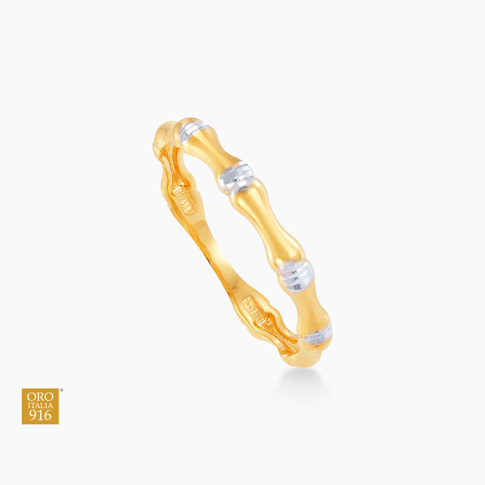 Oro Italia 916 Yellow and White Gold Ring GR49110223(YW)-BI (22K Gold)