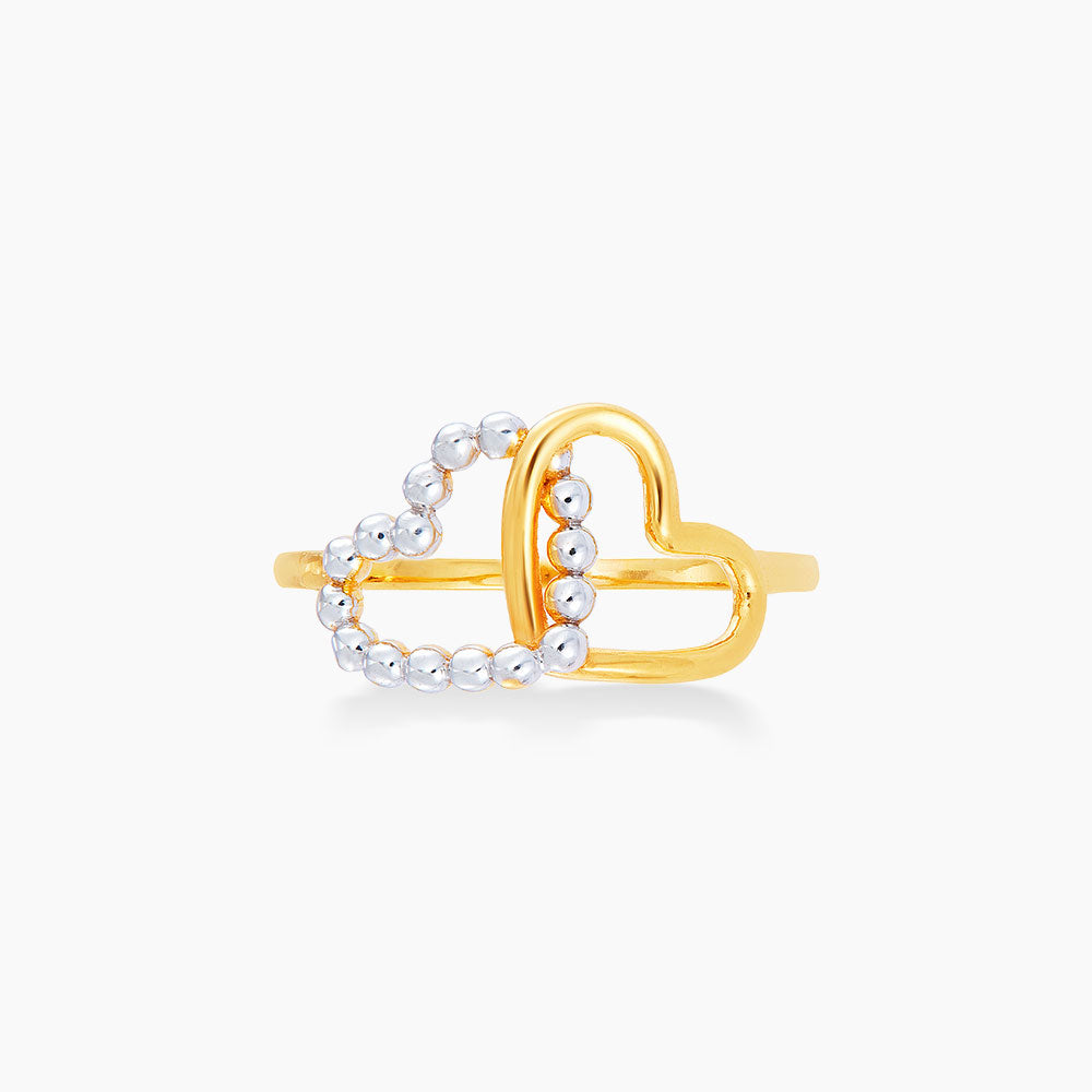 Oro Italia 916 Yellow and White Gold Ring (Heart) GR49550523(YW)-BI (22K Gold)