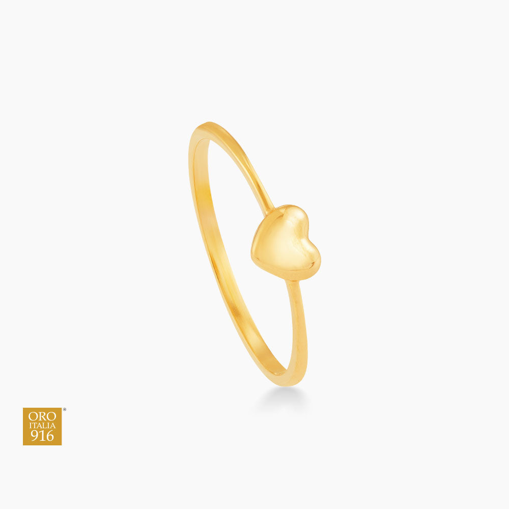 Oro Italia 916 Yellow Gold Ring (Heart) GR49590523 (22K Gold)