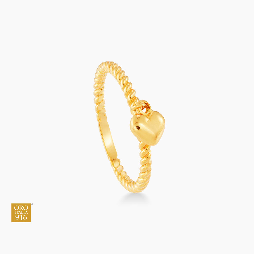 Oro Italia 916 Yellow Gold Ring (Heart) GR49990523 (22K Gold)