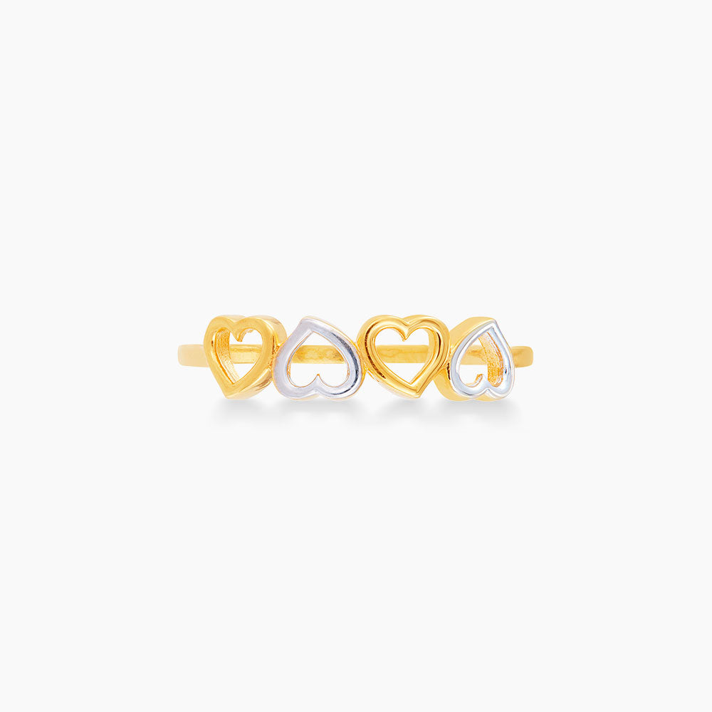 Oro Italia 916 Yellow and White Gold Ring (Heart) GR50000523(YW)-BI (22K Gold)
