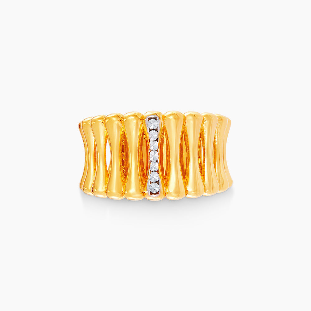 Oro Italia 916 Yellow and White Gold Ring GR50340523(YW)-BI (22K Gold)