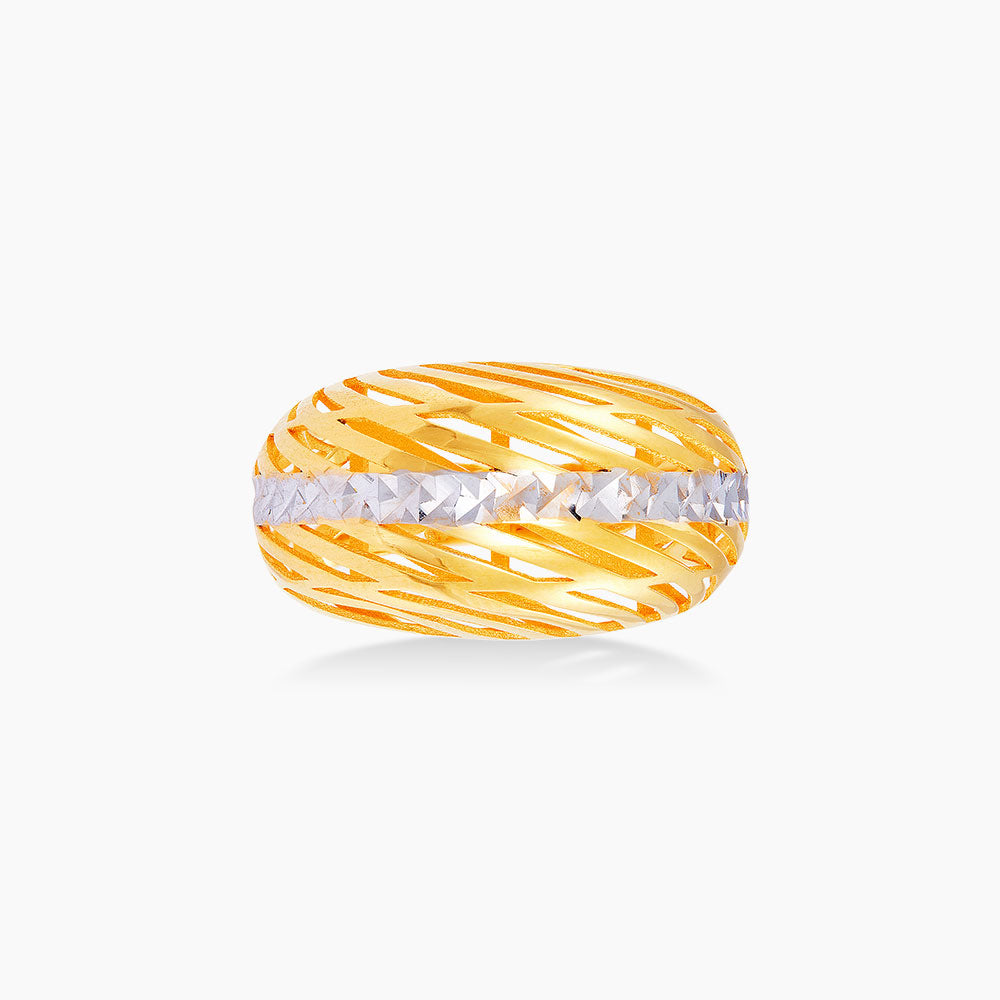 Oro Italia 916 Yellow and White Gold Ring GR51590823(YW)-BI (22K Gold)
