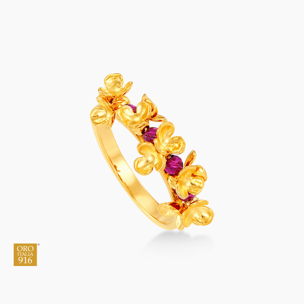 CLARA | Oro Italia 916 Yellow Gold Ring GR51660823(FUCH)-BI (22K Gold)
