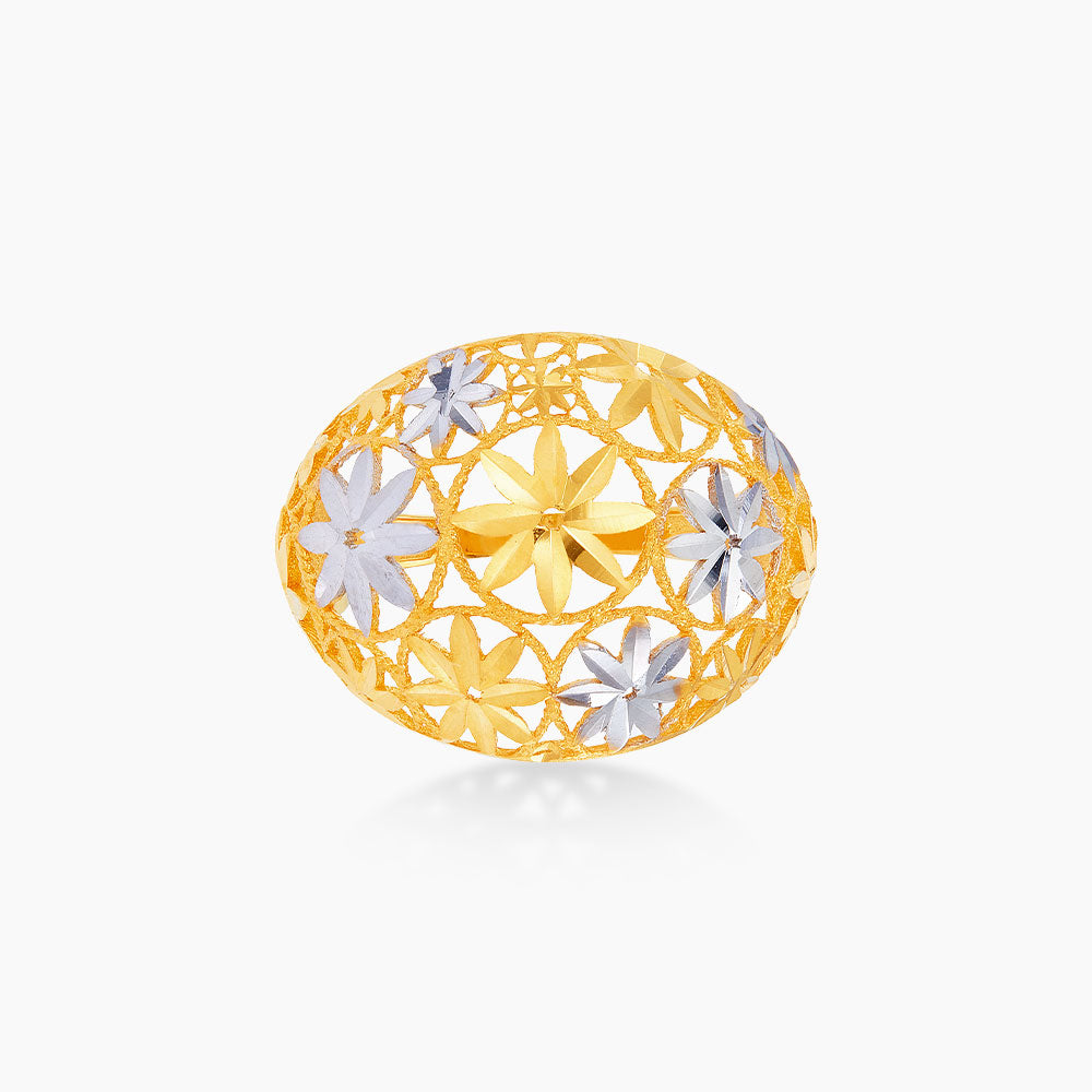 Oro Italia 916 Yellow and White Gold Ring GR51680823(YW)-BI (22K Gold)