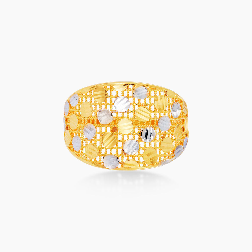 Oro Italia 916 Yellow and White Gold Ring GR51700823(YW)-BI (22K Gold)