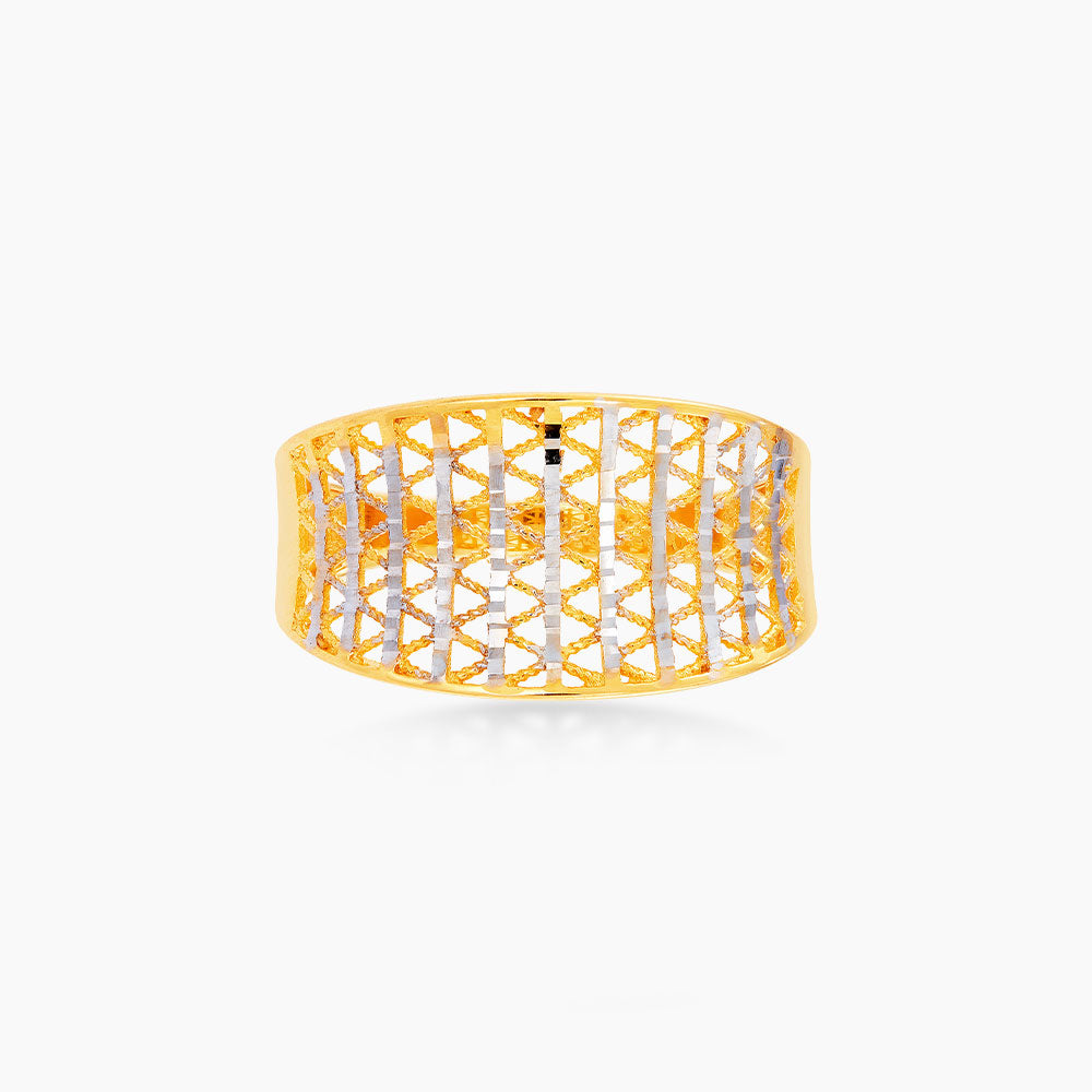 Oro Italia 916 Yellow and White Gold Ring GR51710823(YW)-BI (22K Gold)