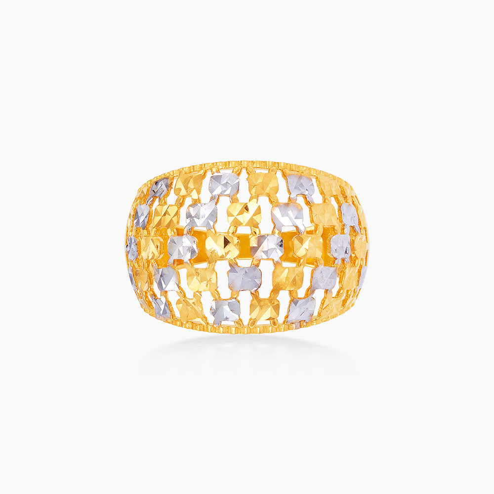 Oro Italia 916 Yellow and White Gold Ring GR51730823(YW)-BI (22K Gold)