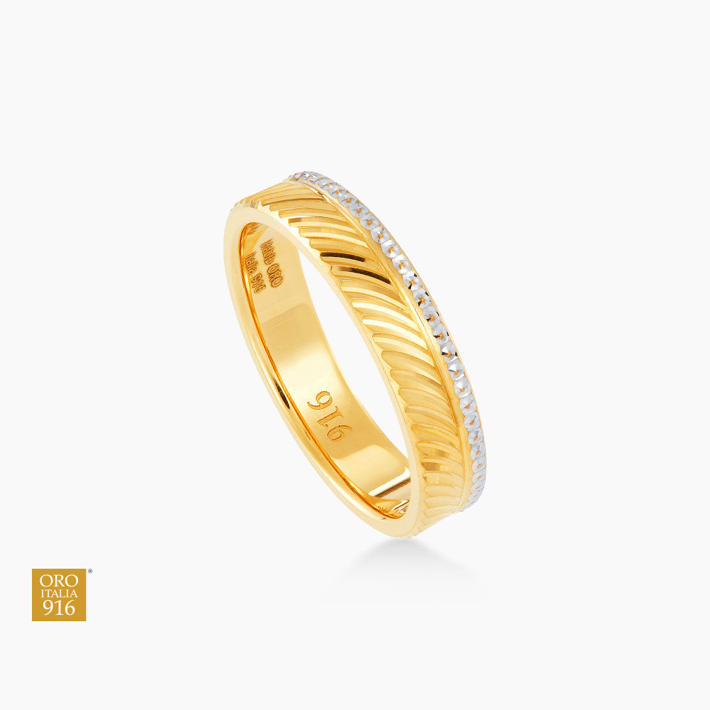 Oro Italia 916 Yellow and White Gold Ring GR51820923(YW)-BI (22K Gold)
