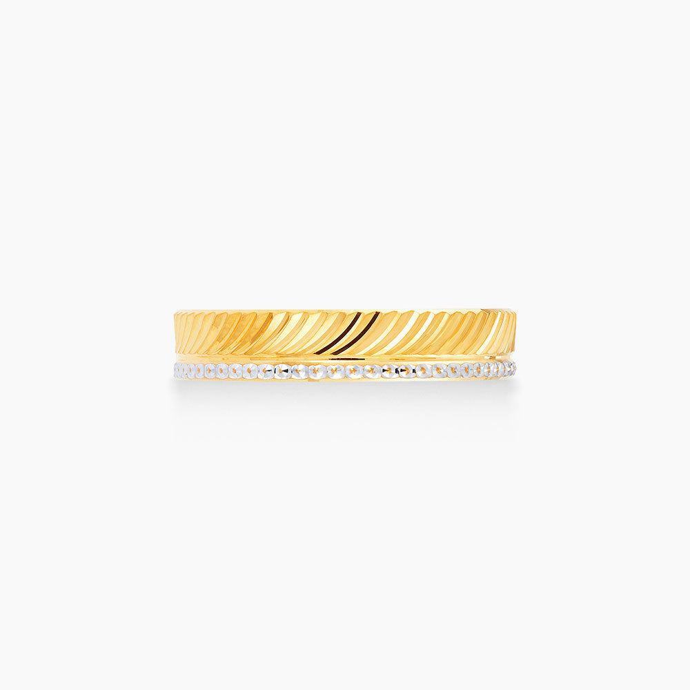 Oro Italia 916 Yellow and White Gold Ring GR51820923(YW)-BI (22K Gold)