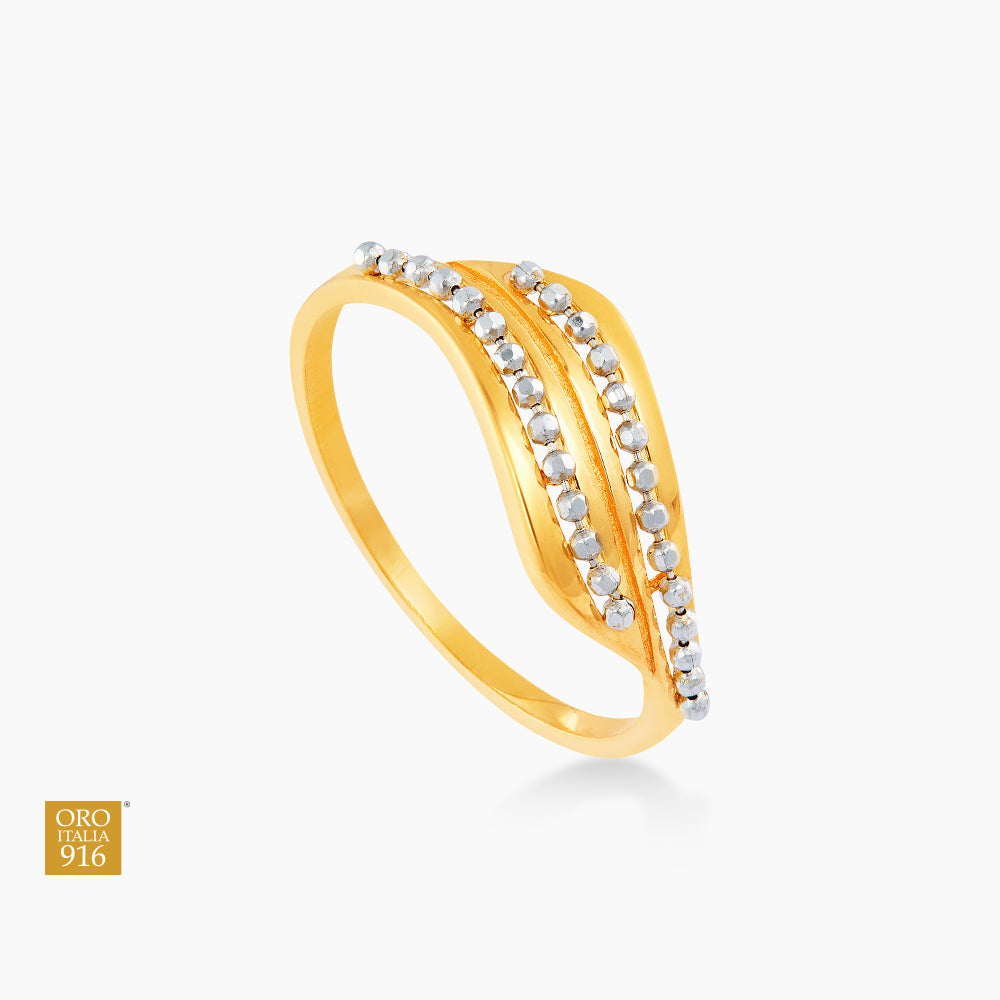 Oro Italia 916 Yellow and White Gold Ring GR51880923(YW)-BI (22K Gold)