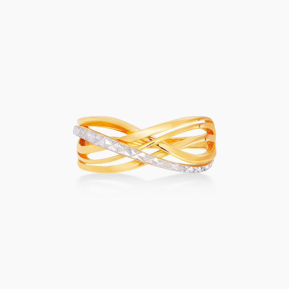 Oro Italia 916 Yellow and White Gold Ring GR53181123(YW)-BI (22K Gold)