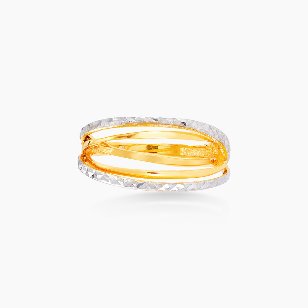 Oro Italia 916 Yellow and White Gold Ring GR53201123(YW)-BI (22K Gold)