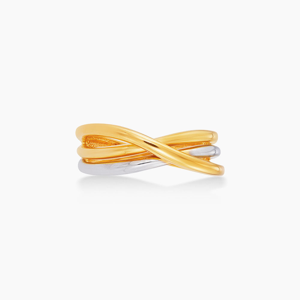 Oro Italia 916 Yellow and White Gold Ring GR53301123(YW)-BI (22K Gold)
