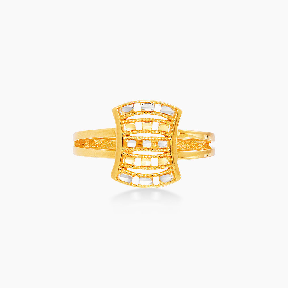 Oro Italia 916 Yellow and White Gold Ring GR53421223(YW)-BI (22K Gold)