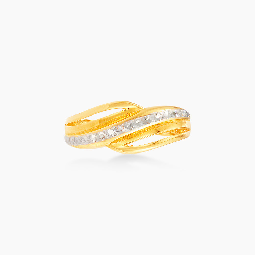 Oro Italia 916 Yellow and White Gold Ring GR53461223(YW)-BI (22K Gold)