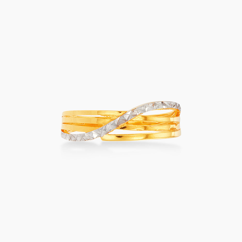 Oro Italia 916 Yellow and White Gold Ring GR53481223(YW)-BI (22K Gold)