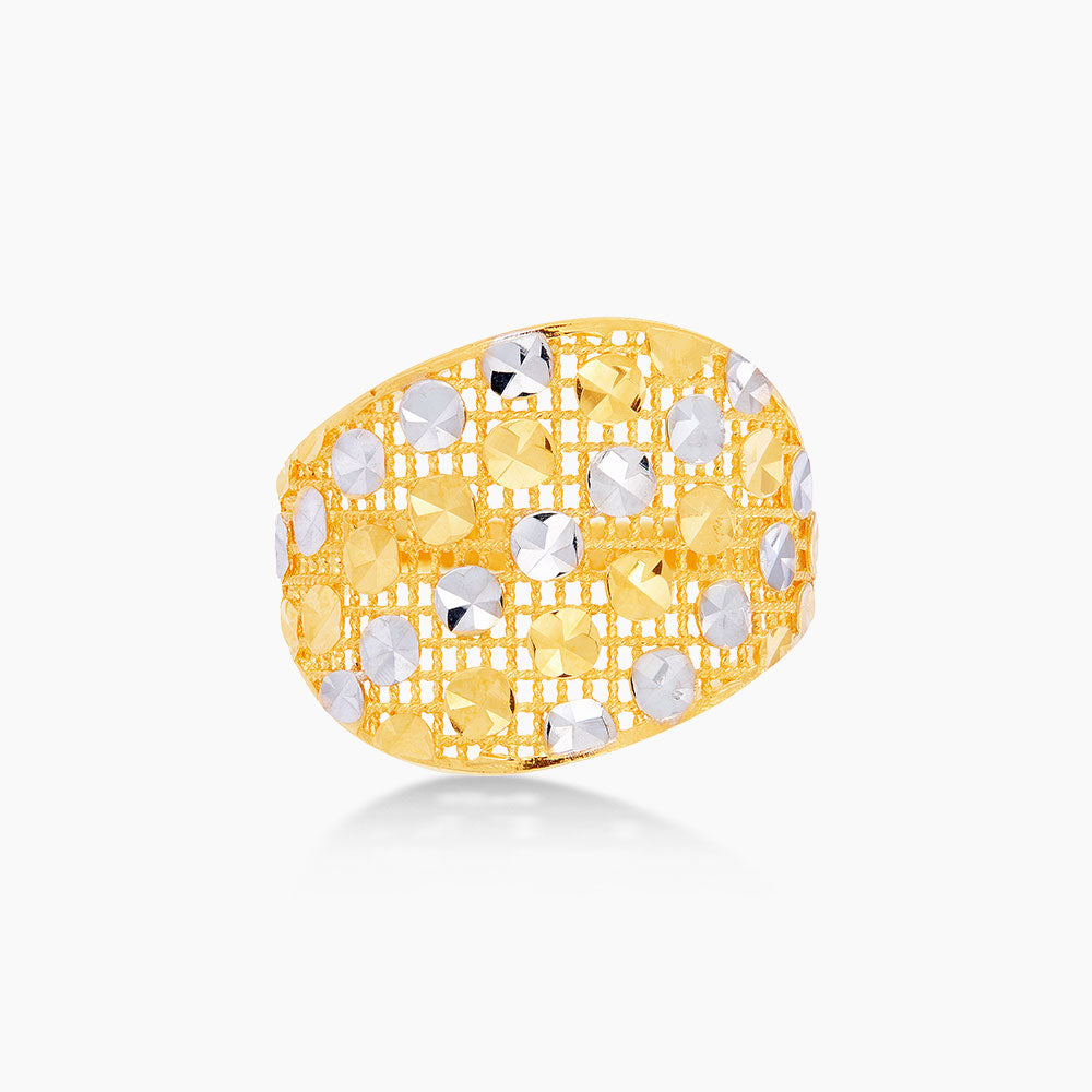 Oro Italia 916 Yellow and White Gold Ring GR53731223(YW)-BI (22K Gold)